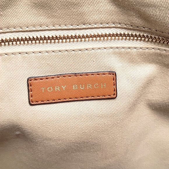 Tory Burch Embroidered Logo Broen Canvas & Leather Ella Tote Bag W/COA - Picture 10 of 14